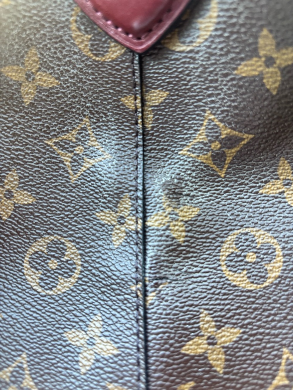 Louis Vuitton Monogram Flower Hobo with Burgundy Trim ~ Authentic - Picture 15 of 16